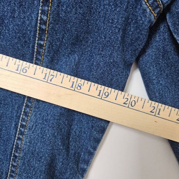 Faux Leopard Ikon Clothing Jean Jacket Women's Small Fur Collar Cuffs Buttons - Picture 8 of 10